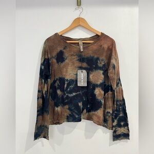 New Gilda Midani Tie Dye Long Sleeve Cotton Top Size Medium